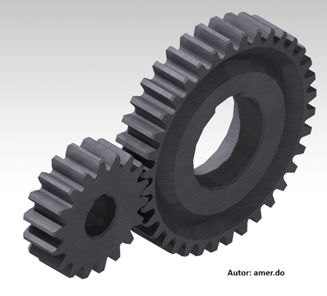 Engranajes industriales en proceso de diseño – impresión 3D
